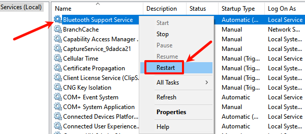 restart-bluetooth-support-service