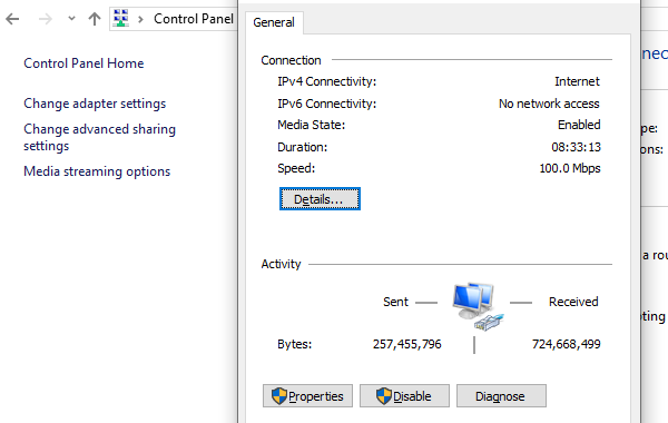 view-current-network-settings