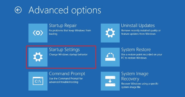 click-startup-settings