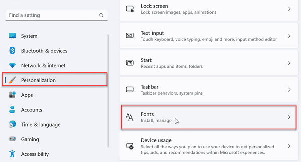 access-personalization-settings