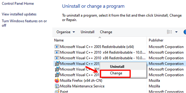 repair-Microsoft-Visual-C++-Redistributable