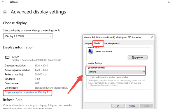 refresh-rate-setting-problem