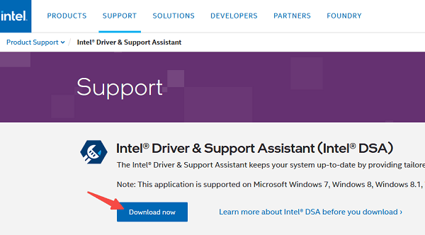 use-the-Intel-driver&Support Assistant