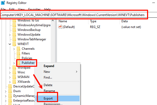 export-publisher-folder