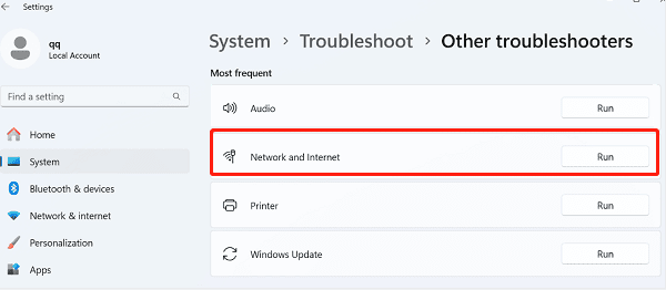 run-network-troubleshooter