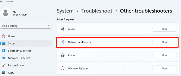 run-network-troubleshooter